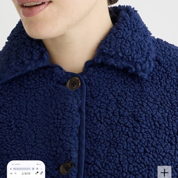 Navy Sherpa J.Crew Barn Jacket size Large - Picture 4 of 4